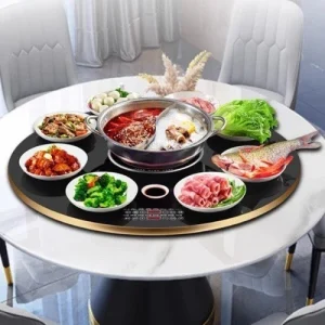 Mâm Điện Tử Xoay 360 Độ Điều Khiển Bằng Giọng Nói – Kết Hợp Bếp Lẩu Đa Năng